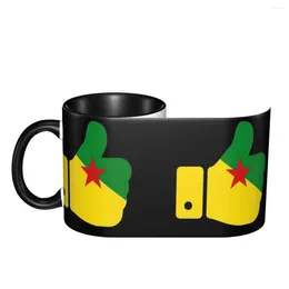 Muggar flagga av Guyana som roliga grafiska koppar trycker franska guiana humorkaffe