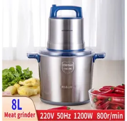 Grinders 8L electric meat grinder Commercial household electric stainless steel meat grinder Kitchen broken meat processing machine