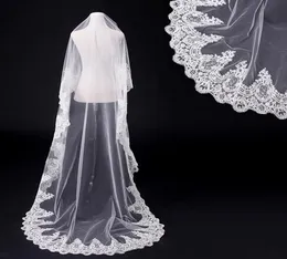 Wholewite Lace Long Wedding Dress Bridal Veil