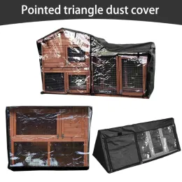 Cages Rabbit Hutch Cover for DoubleDecker Hutches Dust Cover Waterproof Windproof Pet Cage Cover for Birds in Winter 2 Sizes