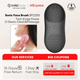 Shadow ShineSense Facial Cleansing Brush Face Skin Care Tools Sonic Silicone Electric Cleanser Massager Scrub Beauty Device Waterproof