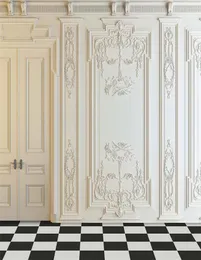 Elegancka ślubna Pogna tła winylowa tkanina Znakomite rzeźby białe ściany wewnętrzne studio po sesja zdjęciowa tła 10x10ft4004861