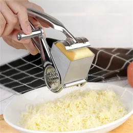 Ralador de queijo em aço inoxidável, manivela, fatiador rotativo, picador de vegetais, cortador de manteiga, aparelho de cozinha multifuncional 240226