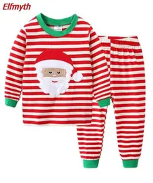 Conjuntos de pijamas de Natal para meninos Conjuntos de pijama infantil Santa Pjs Gecelik Koszula Nocna Pijama infantil conjunto de pijama 211018276F4886007