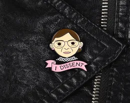 Portrait Enamel Lapel Pin Kindly Mother Brooch I Dissent Badge Accessories Women Face Wearing Glasses Jewelry Gift For Love Your M9862430