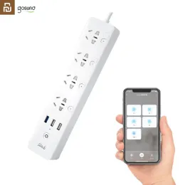 Controle youpin gosund smart power strip cp5 wifi controle de voz 4 soquetes 3 usb 18w soquetes de extensão de carregamento rápido funcionam com mijia app