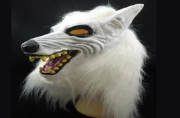 Neue weiße Wolf-Maske, Tierkopf-Kostüm, Latex, Halloween-Party-Maske, Karneval, Maskenball, Dekoration, Neuheit, Weihnachtsgeschenk 5318564