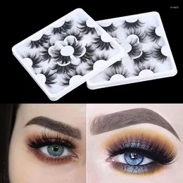 False Eyelashes 7 Pairs 25mm 3D Mink Dramatic Long Wispy Fluffy Lashes Makeup Extension Tools