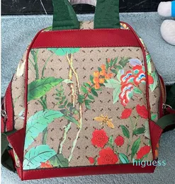 2024 Letters Animal Pattern Genuine Leather Internal Zipper Top Quality Fabric Strap Tote Backpacks