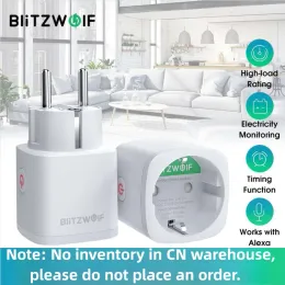 Steuerung Blitzwolf Zigbee 3.0 Smart Socket Outlet 16A EU -Stecker Elektrizität Messung App Fernbedienung Timer Arbeit mit Alexa Google Home.