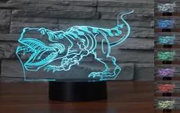 Abstractive 3D Optical Illusion Abstract Dinosaur Colorful Lighting Effect Touch Switch USB Powered LED Decoration Night Light Des6245915