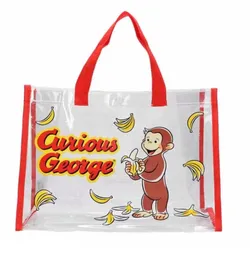 Abendtaschen Neue süße Animation Curious George Monkey Kinder PVC Handtasche Luxustasche Schwimmen Strandtasche J240301