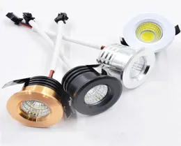 Mini Led Spot Downlights Cob 3W Dimble Light 110V 220V Cut Hole 30mm för takskåp Chowcase Loft Dekorationer8516260