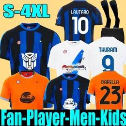 3XL 4XL 23 24特別インターラウターロサッカージャージトランスフォーマーCorrea dzeko Barella Skriniar 2023 2024 Brozovic Home Third Football Shird Uniforms Men Kids