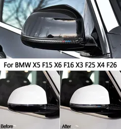 BMW x3 x4 x5 x6 f25 f26 f15 f16カーボンファイバーバルビューミラーアンチリュブストリップカースタイリングアンチコリジョンステッカーアクセサリー1821896
