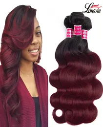 T1Bburgundy Body Wave Ombre Wave Wave Bundles Malaysian Ombre Human Hair Extensions Body Wave Virgin Hair6607719