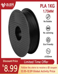 3D -skrivare PLA Filament 175mm 1 kg Spool Högkvalitativ utskrift FDM Multipel Color5850160