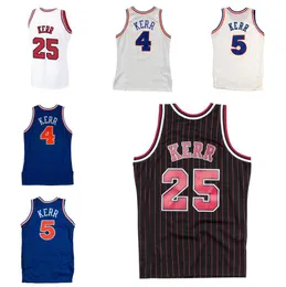 ステッチされたバスケットボールジャージSteve Kerr 1995-96ファイナルメッシュハードウッドクラシックレトロジャージーメンズユースS-6XL