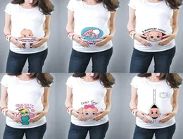 Nuovi vestiti premaman incinti carini Magliette casual per la gravidanza Stampa per bambini Divertenti T-shirt estive per le donne incinte Top incinta Streetwear X1428218