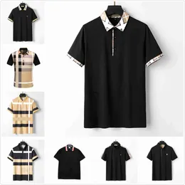 Homens camisetas Novo designer Mens camisetas moda de alta qualidade algodão resistente a rugas slim roupas comerciais lapela roupas de manga curta M-3XL 240301