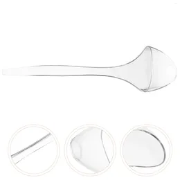 Set di stoviglie Cucchiai di plastica Salse trasparenti con manico lungo Mestoli Manici per servire sfusi riutilizzabili