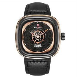 KADEMAN Brand Fashon Cool Large Dial Mens Watches Square Quartz Watch Calendar Accurate Travel Time Generous Male Wristwatches193u