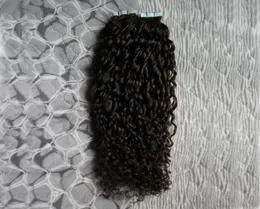 Mongolian Kinky Curly Hair Skin Weft Tape Human Hair Tape in Remy Human Hair Extensions 40PCS 16Quot18Quot20Quot22222332435