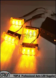 4x3 12 LED Motocykl LED Flash Light Strobe Ostrzeżenie EMS Police Truck Firemeni Flashing Grille Lights DC 12V Amber Yellow7121579