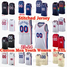 맞춤 S-6XL 2024 스티치 농구 유니폼 21 Joel 12 Tobias Embiid Harris 17 P.J. Tucker 40 Nicolas Batum Tyrese Maxey Kyle Lowry Kelly Oubre Jr. Darius Bazley Mo Bamba