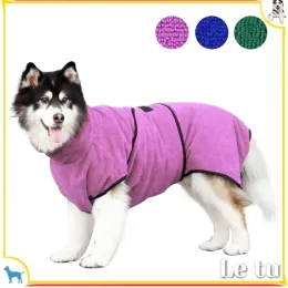 Towels Purple Dog Bathrobe Dog Bath Towel Strong water Absorbent Microfiber QuickDrying Pet Bath Towel For Small Large Dog Adjustable