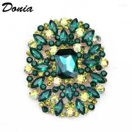 Brooches Donia Jewelry European And American Fashion Personality Big Glass Flower Brooch Luxury Party Accessories