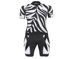 Conjuntos de Corrida Zebra Padrão Cool Men039s Manga Curta Macacão Triathlon Terno Ropa Ciclismo Set Maillot Ciclismo Jerseys Kit Skins4524127