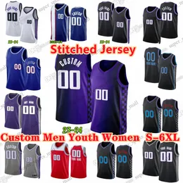 Custom 2023-24 New season Stitched Basketball Jerseys De'Aaron Fox Domantas Sabonis 40 Harrison Barnes Kevin Huerter Malik Monk Keegan Murray Trey Lyles Vezenkov