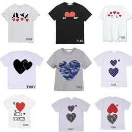 Men's T-Shirts play designer Mens Shirts cdg brand small red heart badge POLO shirt clothing 240301