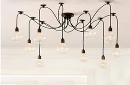 Retro Classic żyrandol E27 Lampa pająka wisiorka Bulbowa grupa Edison DIY Lampy oświetlenia Lamsterze Latarnie Messenger Wire6667402