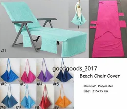 Ny strandstol Cover 9 Colors Lounge Chain Cover Filtar Portable With Strap Beach Handdukar Dubbelskikt tjockt filt K94621359619