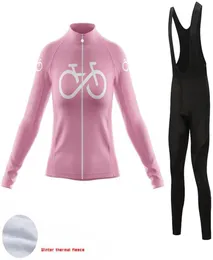 Kadınlar Bisiklet Kış Termal Uzun Jersey Set Kadın Bisiklet Kıyafet Mtb Takım Pembe Bisiklet Giyim Ropa Ciclismo Mujer Invierno Racing7351350