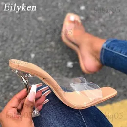 Sandals Eilyken PVC Jelly Slippers Open Toe Perspex Transparent Thin Heels Crystal Women Pumps Sandals Size 35-42 T240301