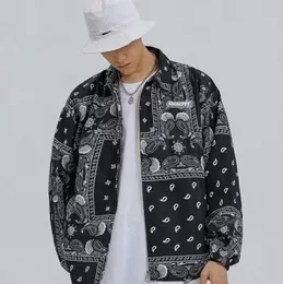 Hip Hop Fashion 2021 Spring Autumn StreetStyle For Men Ubrania męskie płaszcz wiatrówki Bandana Paisley Wzór warta 4692316