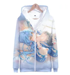 Men039s Hoodies Sweatshirts HOLOLIVE VTuber Kawaii Yukihana Lamy 3D Männer Hoodie Sweatshirt Frauen Cartoon Langarm Reißverschluss Ca1519933