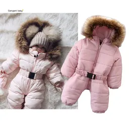 Зимняя одежда для новорожденных девочек, дизайнерская одежда для маленьких девочек, стеганая куртка, комбинезон для девочек, комбинезон для младенцев, детская цельная одежда A21061150