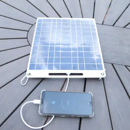 Сумки 30W 5V Solar Phone Зарядная панель Polysilicon Солнечная панель рюкзак зарядное устройство Двойное USB -вывод Мобильный телефон/батарея на открытом воздухе портатив