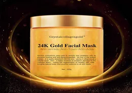 Crystal Collagen Gold Woman039S Face Face Mask 24K Gold Collagen Peel قبالة قناع الوجه الوجه ترطيب ترطيب 250G6059485