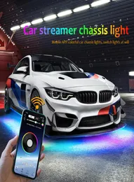 Samochodowe lampka aplikacji Kontrola Kolor RGB Pasek LED Elastyczna rurka Underbody System Neon Light Dekoracyjna atmosfera LAMP2261568