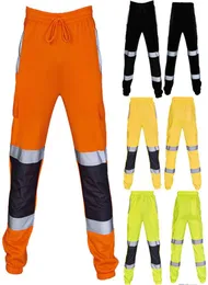 Men039s Защитные спортивные штаны Hi Viz Vis Рабочие флисовые брюки Брюки для бега Брюки для бега Рабочие флисовые брюки Брюки для бега Joggers4087683