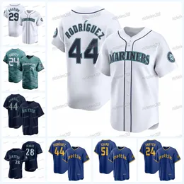 44 Julio Rodriguez Baseball Mariners Jersey Jorge Polanco Ken Griffey Mitch Haniger AJ Pollock Mitch Haniger Eugenio Suarez Cal Raleigh Luis Castillo J.P. Crawford