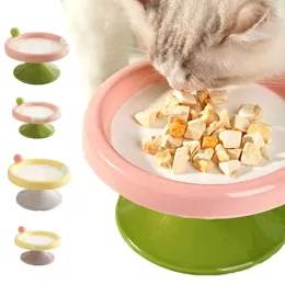 لوازم CARAMIC CAT Bowersextra Wide Cat Food Bowl Pet Pet Disk Right Righttains لحماية وعاء الكلب العمود الفقري سهل تنظيف منتجات الحيوانات الأليفة