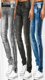 Plus size calças de brim demin dos homens outono na moda 2021 novo retalhos masculino sexy jean calças magro inferior magro calça dos homens Clothing4111559