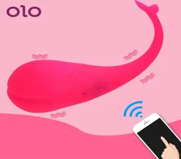 Olo Dildo Vibrator BluetoothアプリリモートコントロールGSPOTバイブレーター振動卵性おもちゃのための卵性おもちゃ12周波数女性マスターベーターY6903663