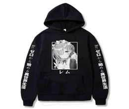 ReZero Restarting Life from Zero in New World Print Hoodie Anime Harajuku Rem Ram Autumn Long Sleeve Sweatshirt Plus Size H12067657590